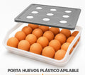 PORTA HUEVOS PLASTICO APILABLE / 2 PIEZAS / 15 UNIDADES