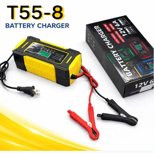 CARGADOR DE BATERIA PARA CARROS Y MOTOS T55-8