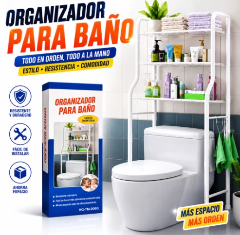 ORGANIZADOR DE BAÑO METALICO FINO