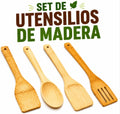 KIT X4 UNIDADES UTENSILIOS DE MADERA